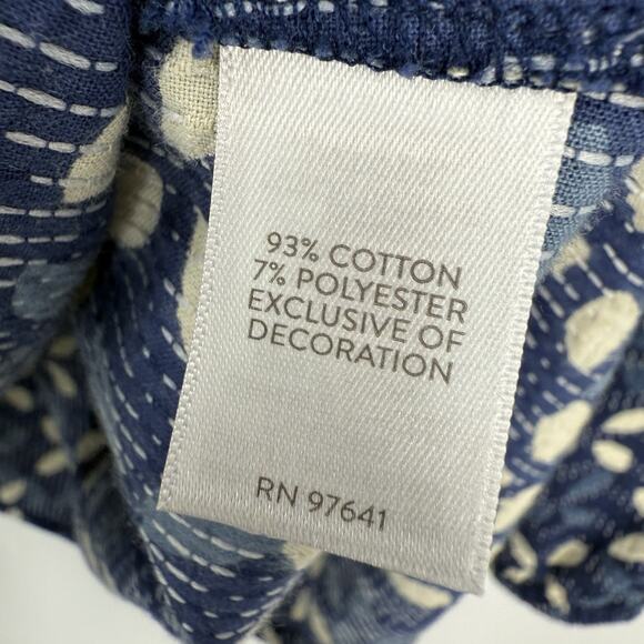 J Jill XL PureJill Limited Edition Elements Collection Blue Floral Boho Pullover - Picture 9 of 12